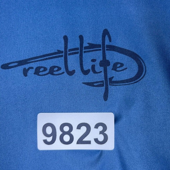 Reel‎ Life Mens XL Long Sleeve Performance Fishing Shirt Blue Crew Neck Logo - Picture 12 of 12